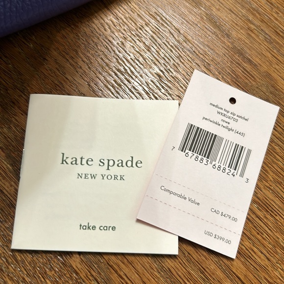 Kate Spade medium top zip satchel WKRU6703 Rowe periwinkle twilight 445 - Picture 13 of 16